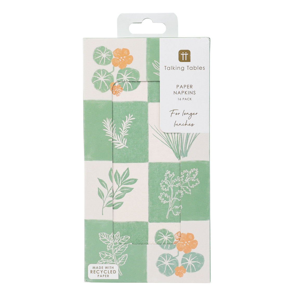 Herb Long Lunch Paper Napkins - 8 Pack Display | Summer Dinner Napkins |
