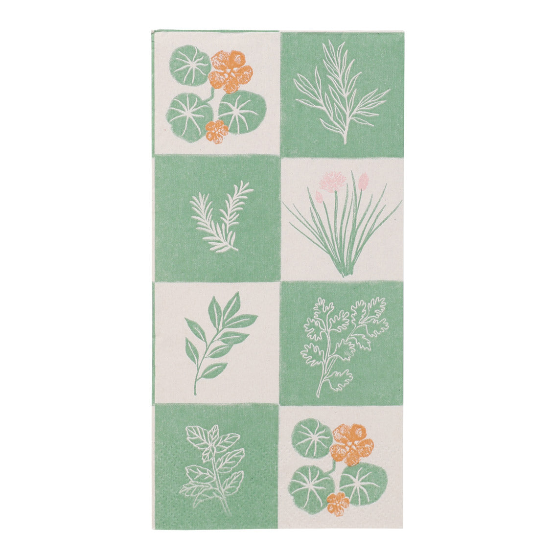 Herb Long Lunch Paper Napkins - 8 Pack Display | Summer Dinner Napkins |