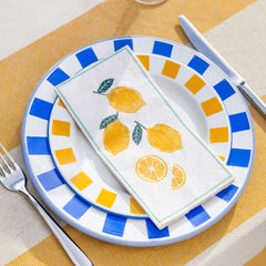 Lemon Long Lunch Paper Napkins - 8 Pack Display | Summer Napkins |
