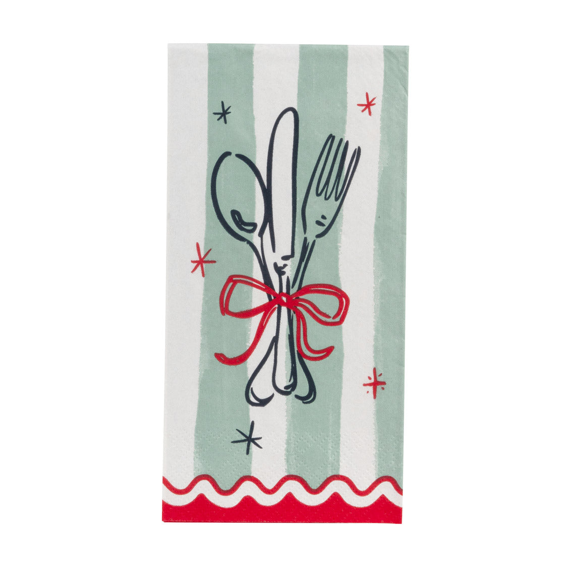 Christmas Icons Long Lunch Paper Napkins - 8 Pack Display | Christmas Decor |