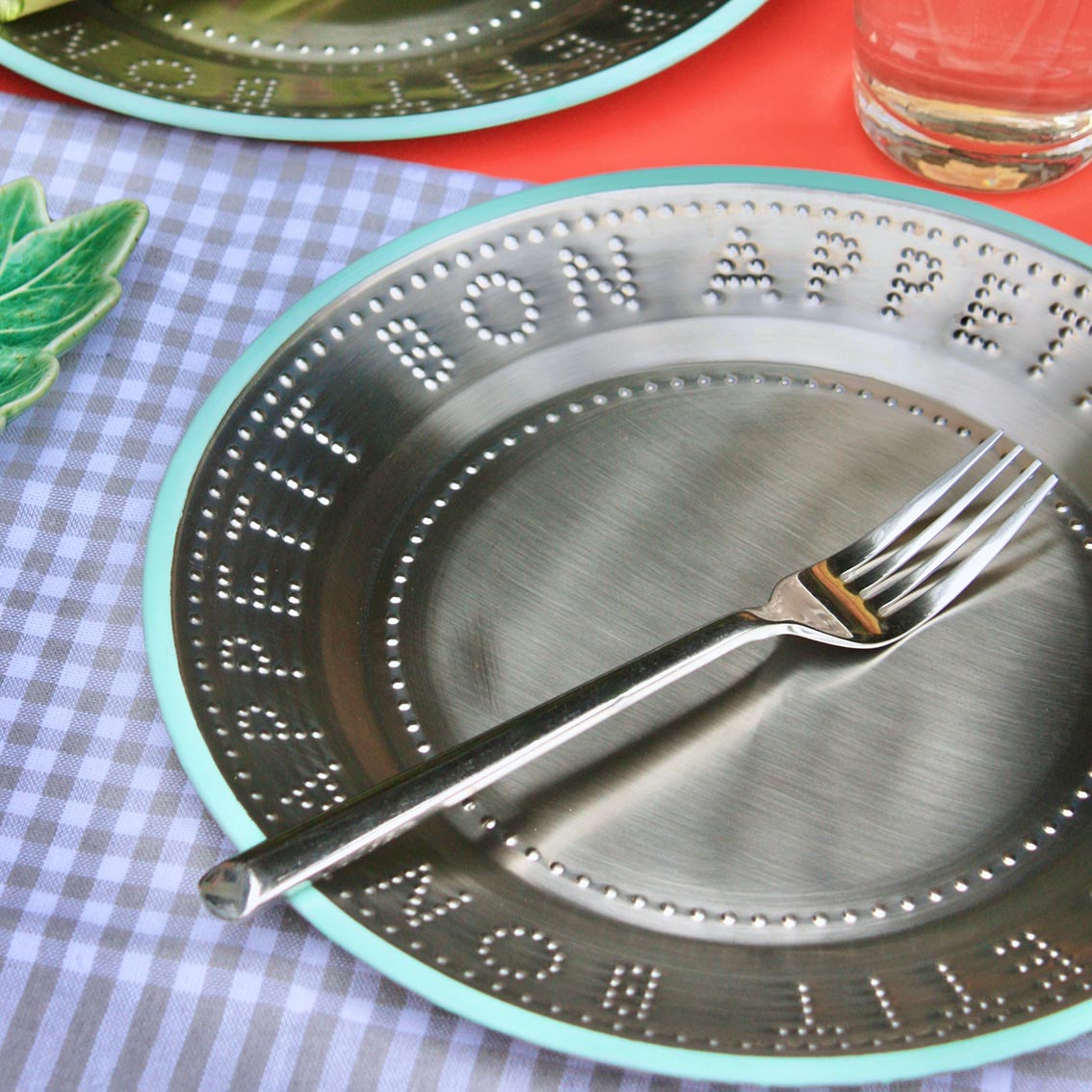 Bon Appetit Stainless Steel Reusable Plates Starter Set - 25cm | Summer Plates |