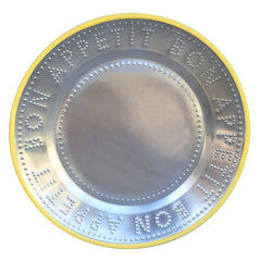 Bon Appetit Yellow Stainless Steel Reusable Plate - 25cm | Summer Plates |