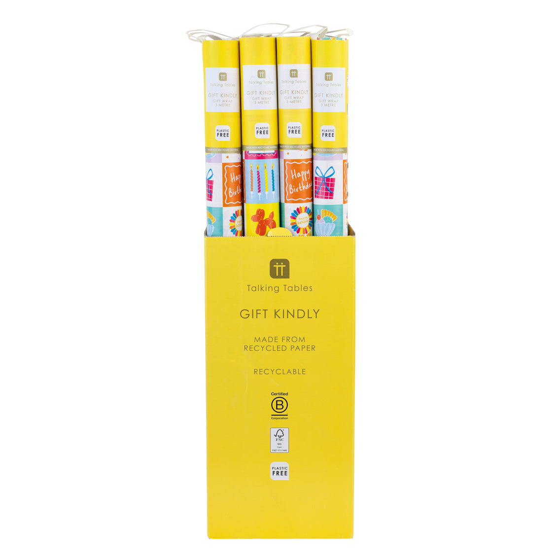 Birthday Icons Recycled Wrapping Paper - 3m - 16 Unit Display