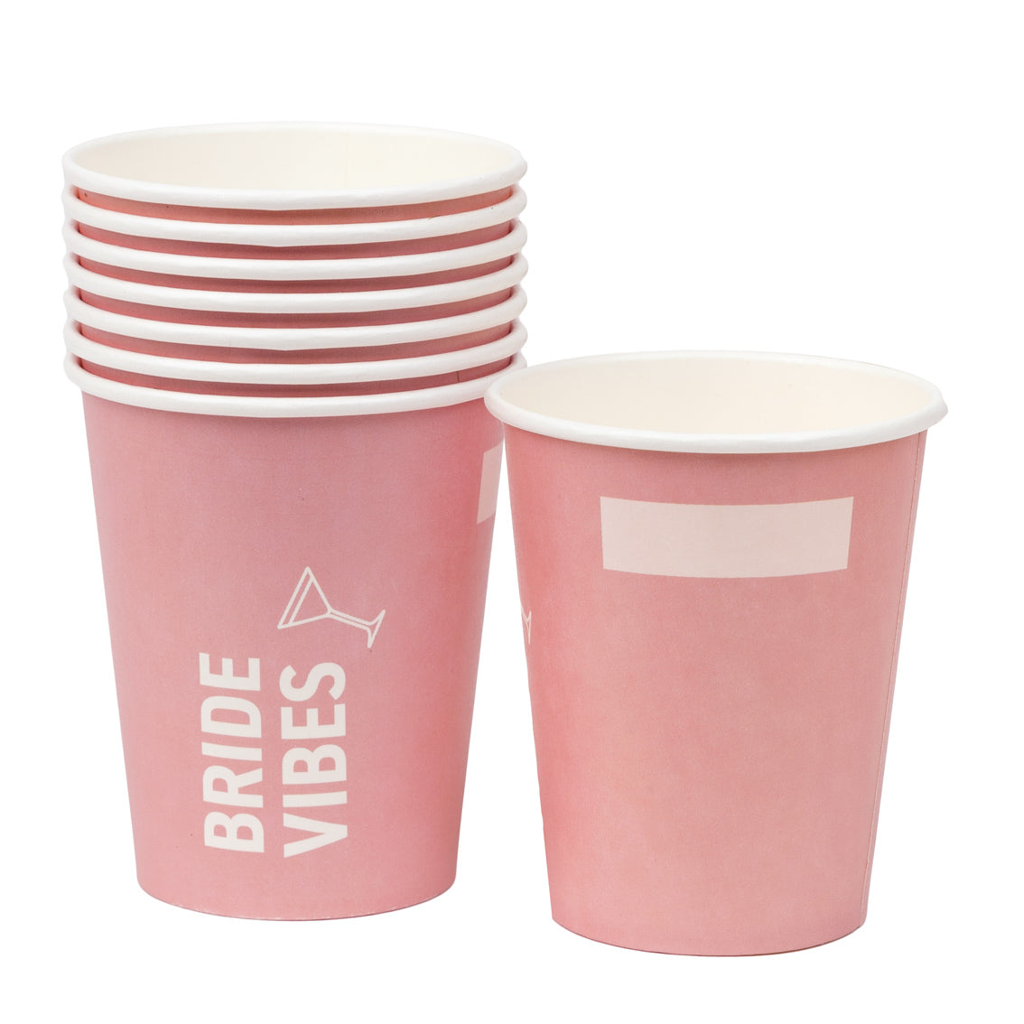 Bride Pink Paper Cups - 8 Pack | Hen Party Supplies |