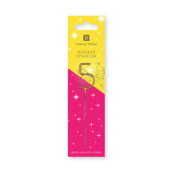 Birthday Brights Gold Number Sparkler 5
