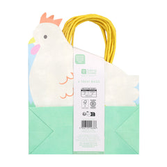 Hen Shaped Spring Paper Gift Bags - 6 Pack | Easter Decor |