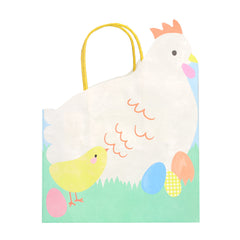 Hen Shaped Spring Paper Gift Bags - 6 Pack | Easter Decor |