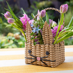 Brown Recycled Paper Bunny Shaped Basket | Easter Gifts |