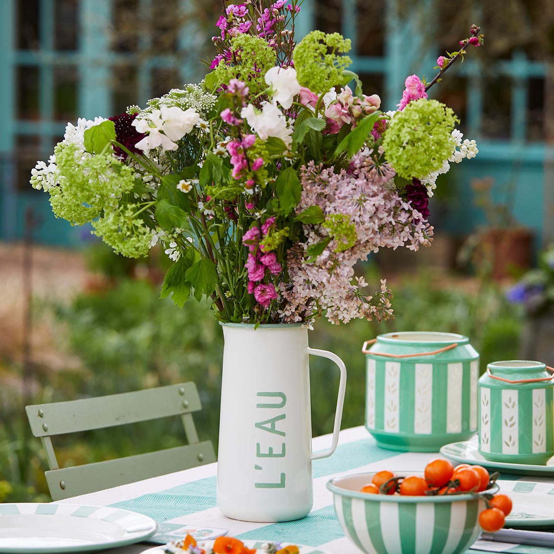 Enamel Water Jug "L'Eau" - 20cm | Summer Kitchenware |