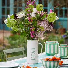 Enamel Water Jug "L'Eau" - 20cm | Summer Kitchenware |