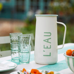 Enamel Water Jug "L'Eau" - 20cm | Summer Kitchenware |