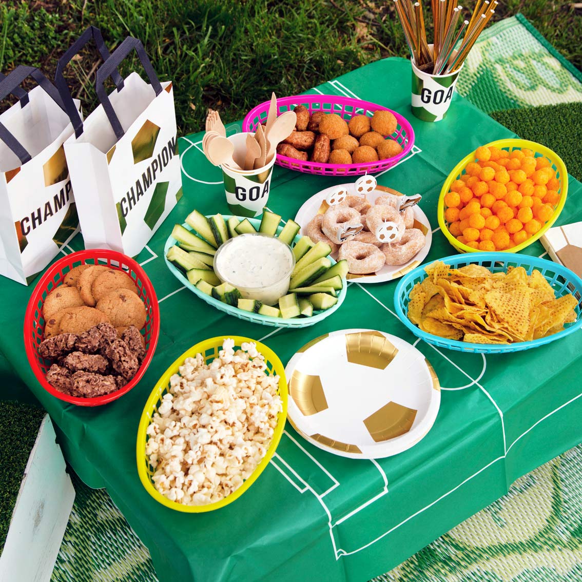Football Pitch Table Cover | World Cup Party Supplies |