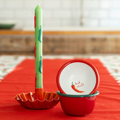 Green Chilli Dinner Candles - 2 Pack | Outdoor Dining Decor |