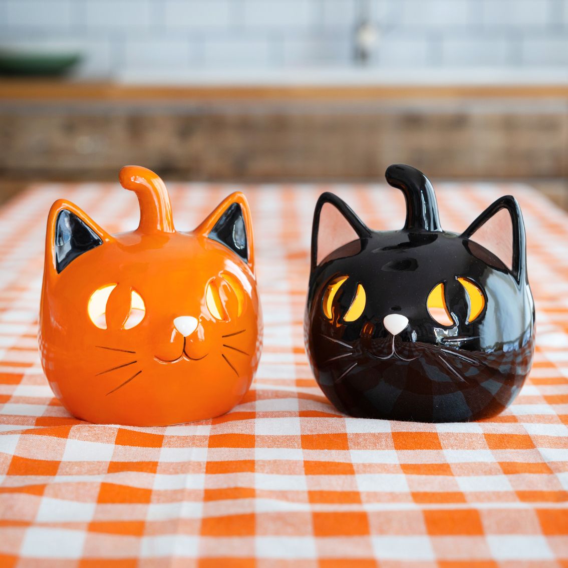 Halloween Ceramic Cats - 15cm