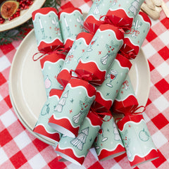 Bon Noel Green Christmas Crackers - 6 Pack | Christmas Decor |