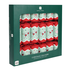 Bon Noel Green Christmas Crackers - 6 Pack | Christmas Decor |