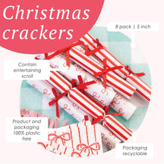 Bow Christmas Saucer Crackers - 10 Pack Display | Christmas Decor |
