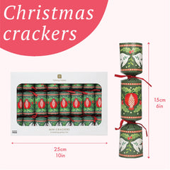 Green Mini Christmas Crackers - 8 Pack | Christmas Decor |