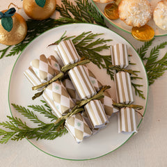 Gold Harlequin Mini Christmas Crackers - 6 Pack | Christmas Decor |