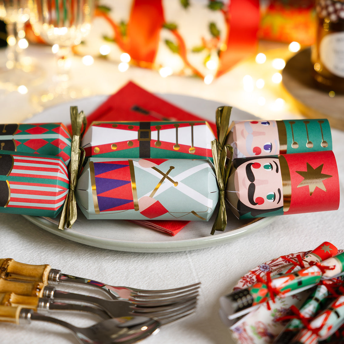 Nutcracker 3 Design Christmas Crackers - 6 Pack | Christmas Decor |