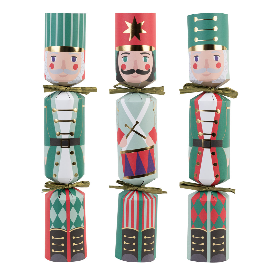 Nutcracker 3 Design Christmas Crackers - 6 Pack | Christmas Decor |