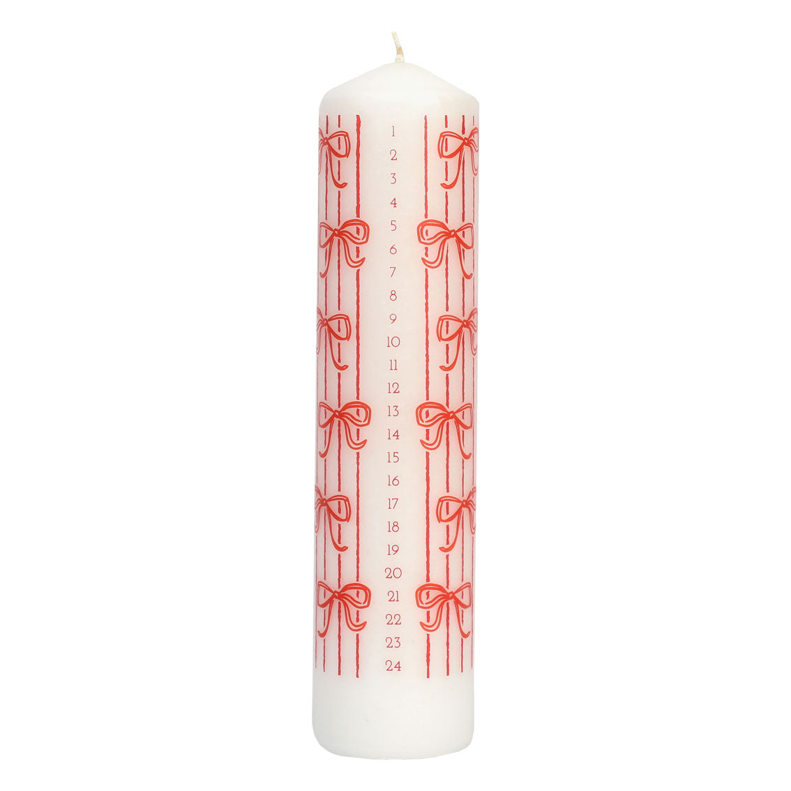 Bows Pillar Advent Candle | Holiday Countdown |