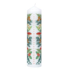 Forest Christmas Pillar Advent Candle | Holiday Countdown |