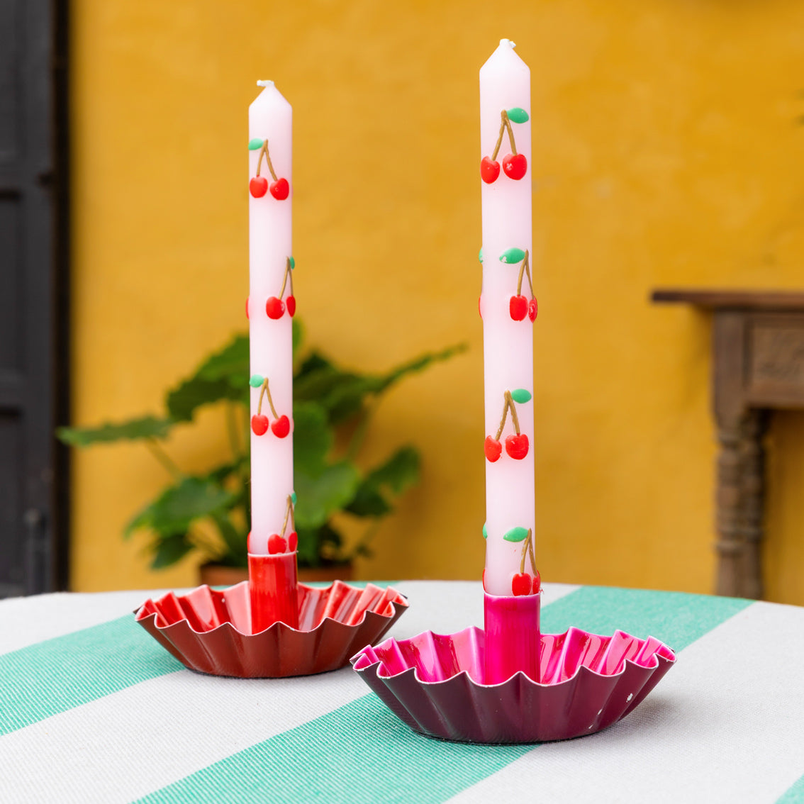 Cherry Dinner Candles - 2 Pack | Summer Home Decor |