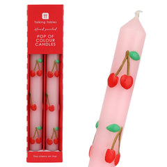 Cherry Dinner Candles - 2 Pack | Summer Home Decor |