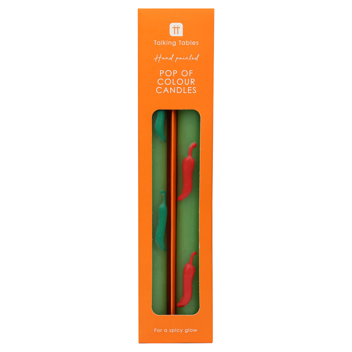 Green Chilli Dinner Candles - 2 Pack | Outdoor Dining Decor |