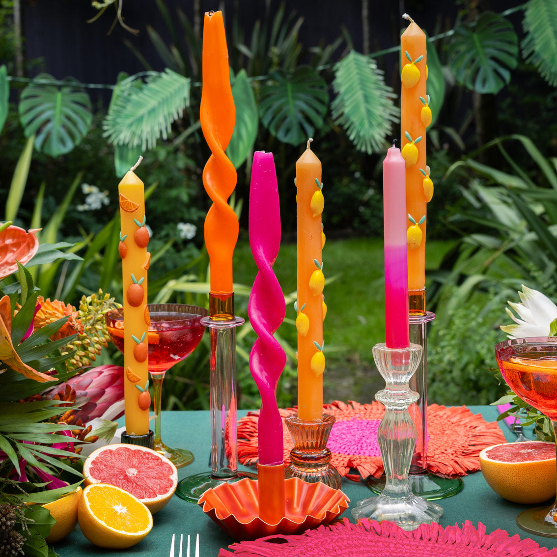 Lemon & Orange Dinner Candles - 2 Pack | Summer Gifts |