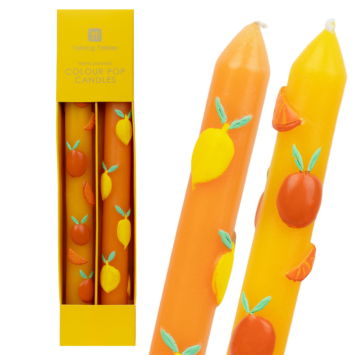 Lemon & Orange Dinner Candles - 2 Pack | Summer Gifts |