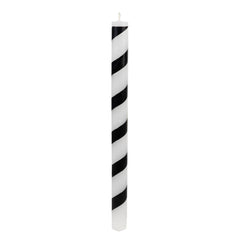 Black & White Stripe Dinner Candles - 25 Unit Display | Halloween Decor |