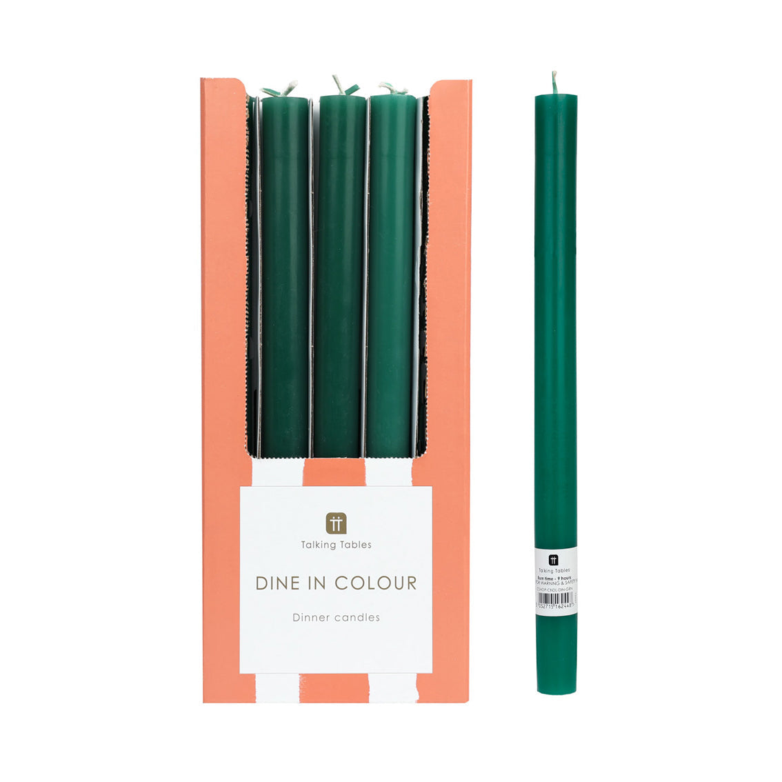 Green Straight Dinner Candles - 25 Unit Display | Summer Home Decor |