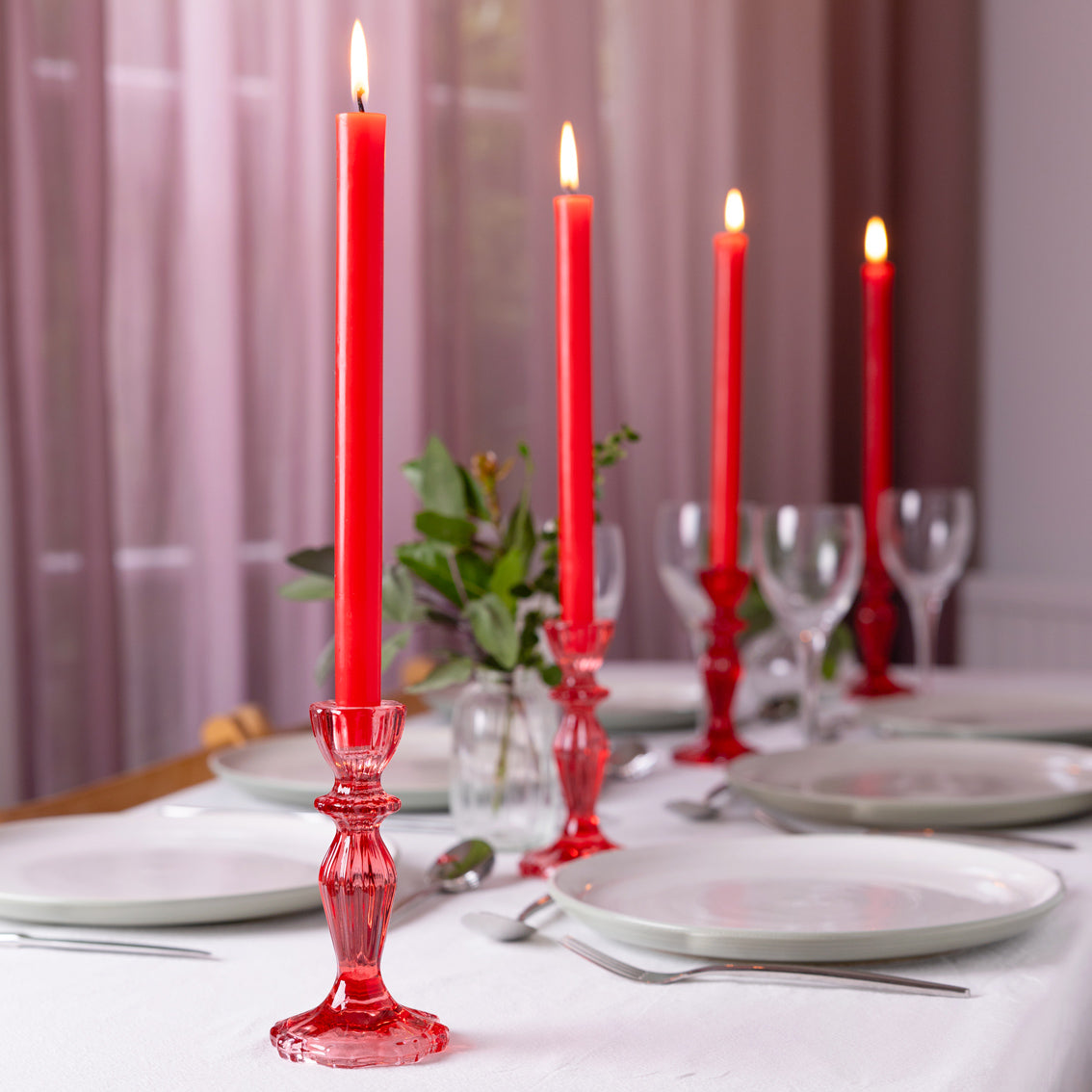 Cherry Red Dinner Candles - 25 Unit Display | Summer Home Decor |