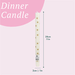 Gold Star Straight Dinner Candles - 12 Unit Display | Christmas |