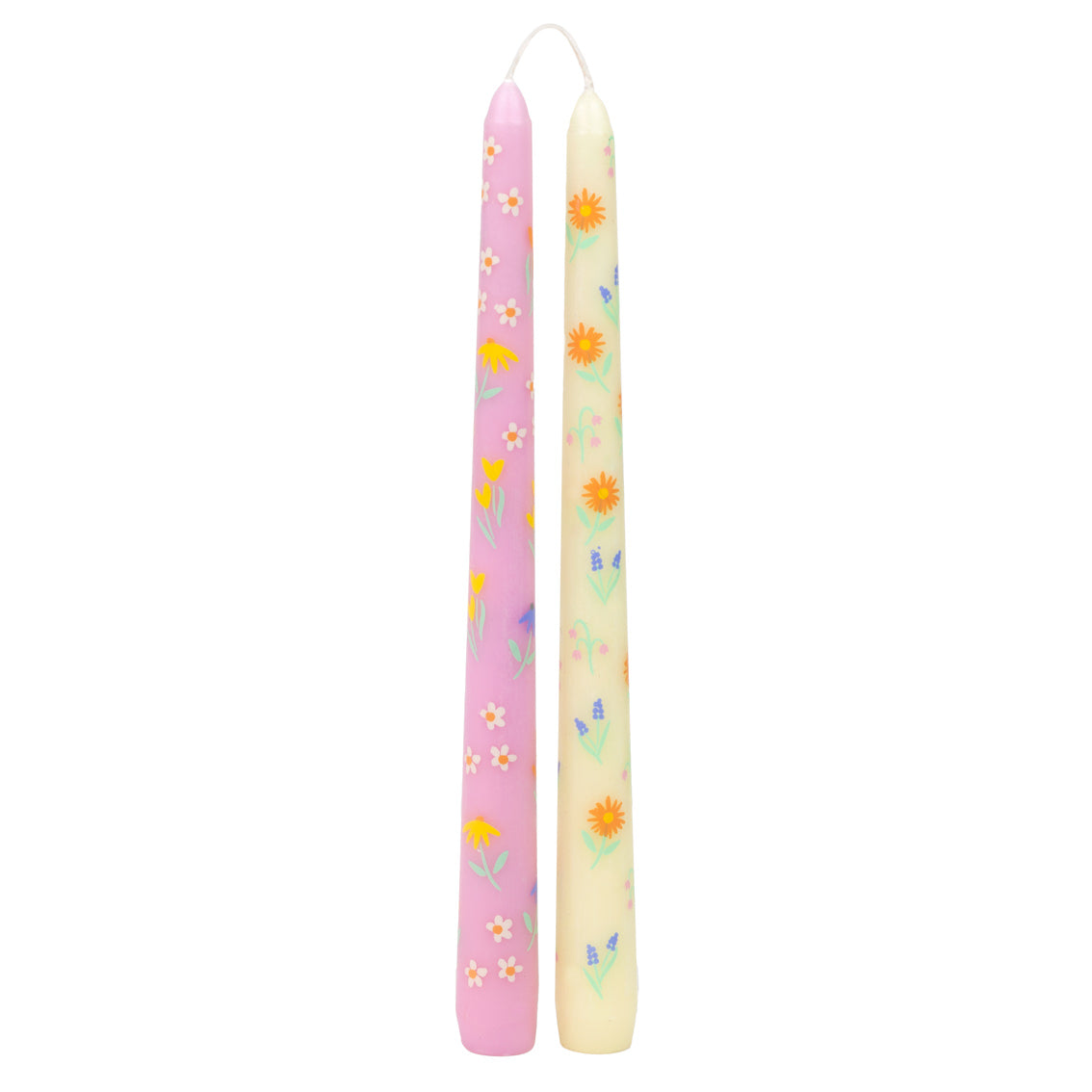 Floral Yellow & Pink Dinner Candles | Summer Gifts |