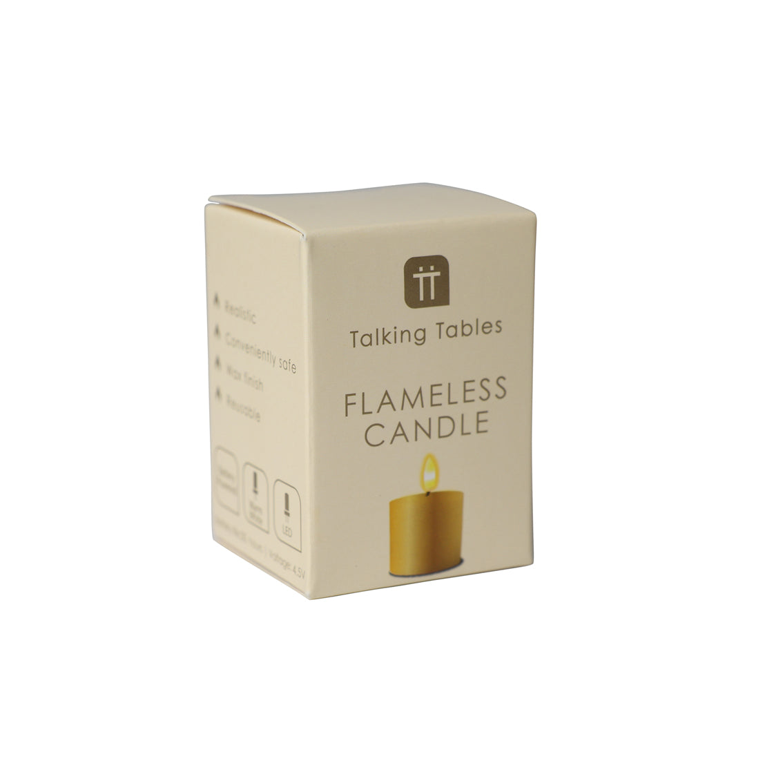 Flameless LED Tealight Candle - Gold - 12 Unit Display | Home Decor |