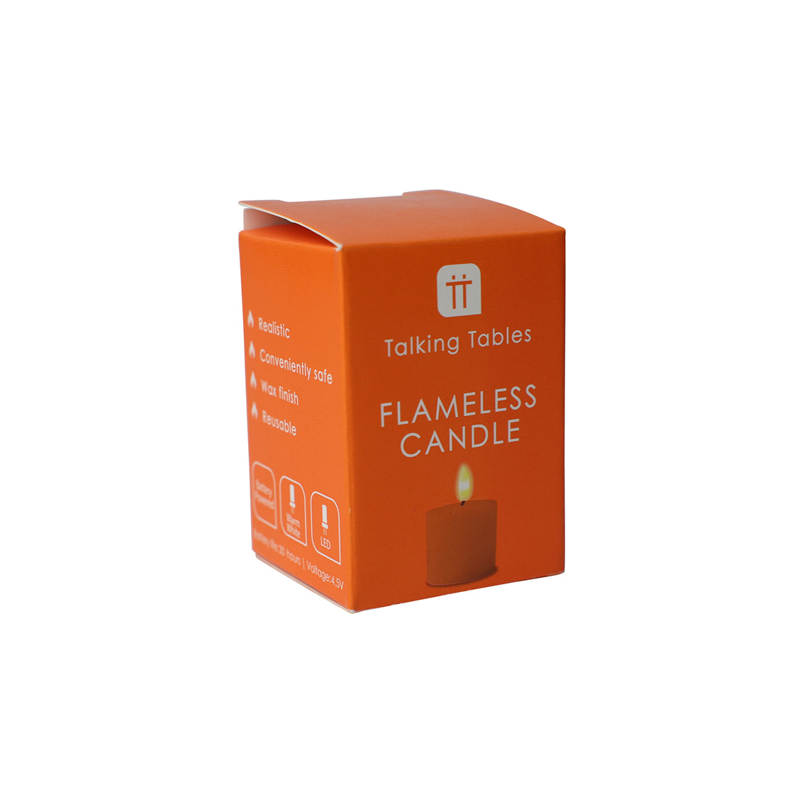 Flameless LED Tealight Candle - Orange - 12 Unit Display | Home Decor |