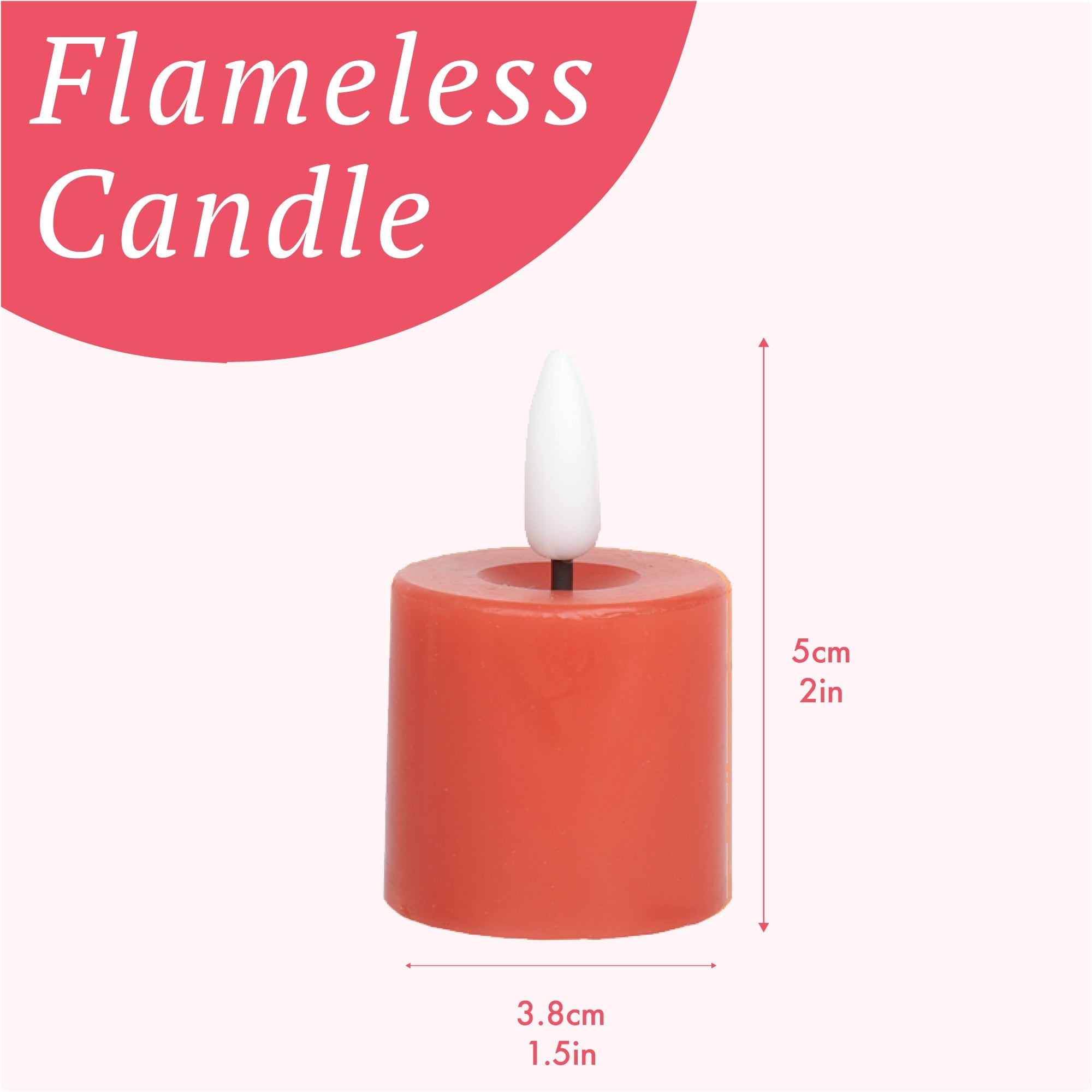 Flameless LED Tealight Candle - Red - 12 Unit Display | Home Decor |