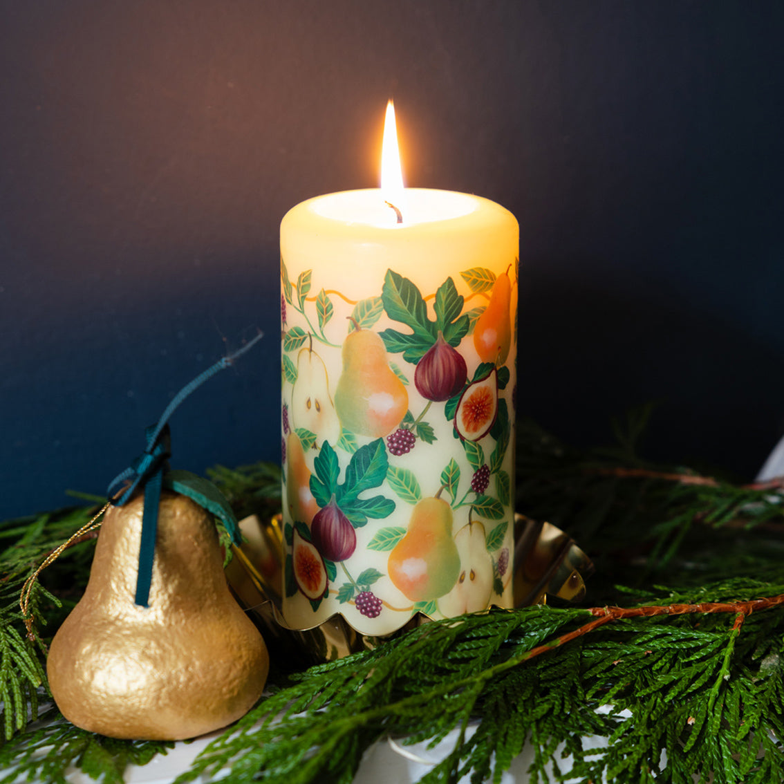 Handmade Gold Pear Christmas Tree Decorations - Display |