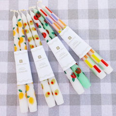 Lemon Taper Dinner Candles - 2 Pack | Summer Gifts |