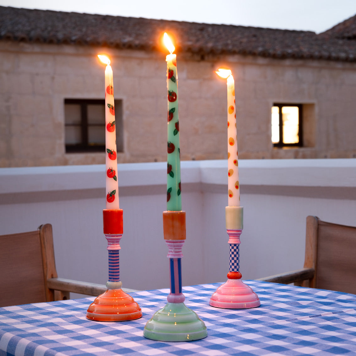 Enamel Candle Holders | Summer Home Decor Gifts |