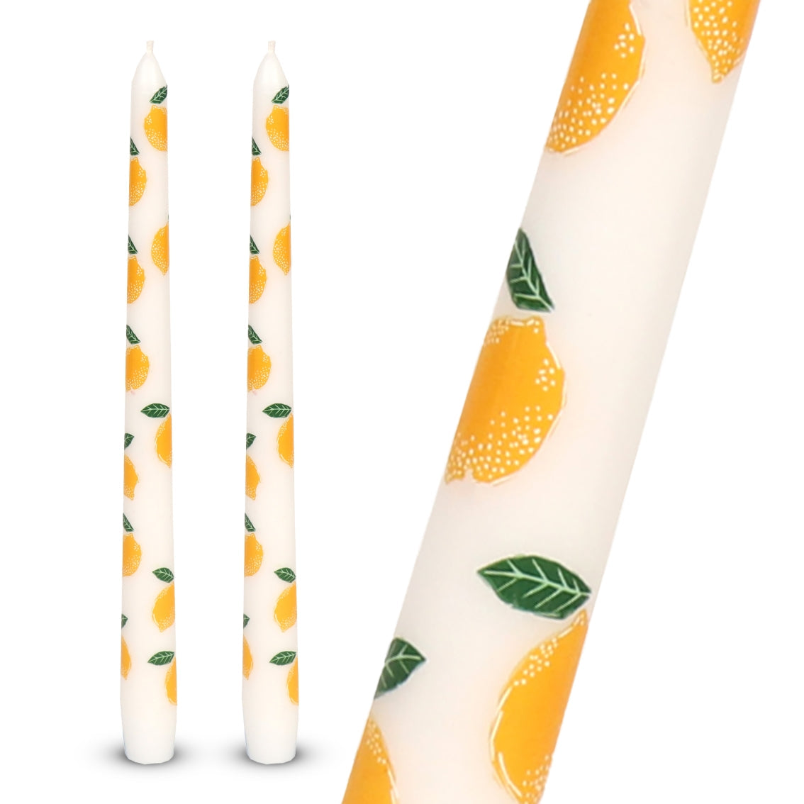 Lemon Taper Dinner Candles - 2 Pack | Summer Gifts |