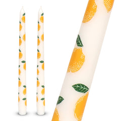 Lemon Taper Dinner Candles - 2 Pack | Summer Gifts |