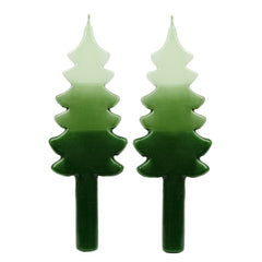 Green Christmas Tree Shaped Candles - 2 Pack | Christmas Candles |