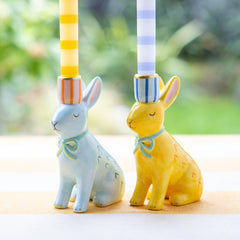 Hand-Painted Bunnies Ceramic Candle Holders | Summer Gifts |