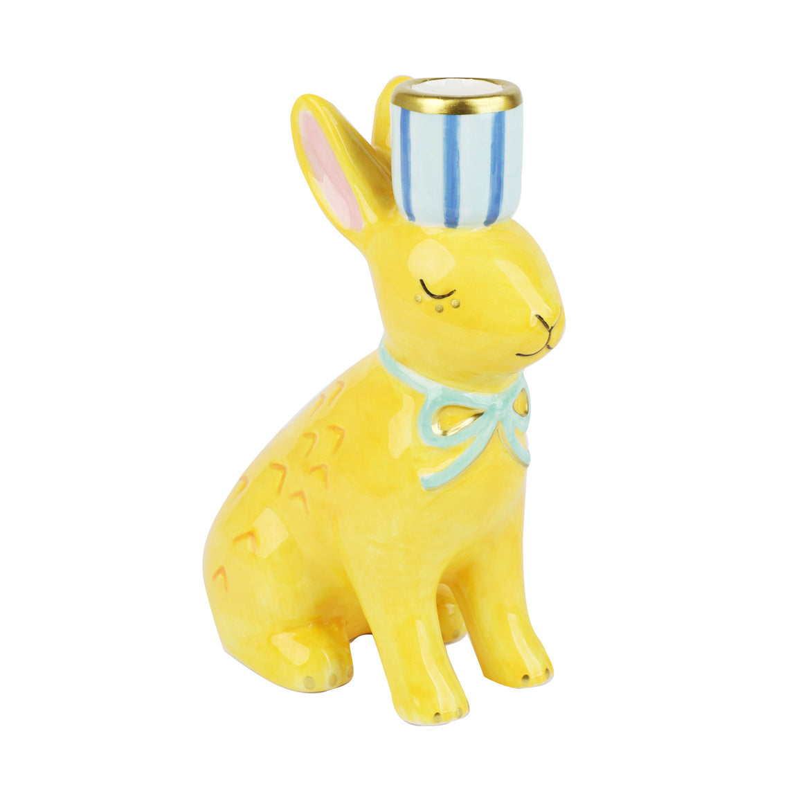 Hand-Painted Bunnies Ceramic Candle Holders | Summer Gifts |