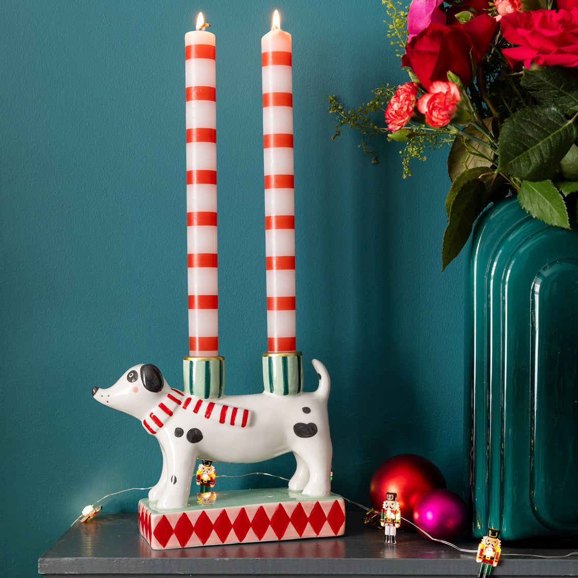 Hand-Painted Dog Candle Holder | Christmas Gifts |