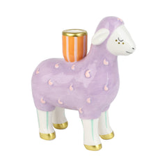 Hand-Painted Lamb Ceramic Candle Holder | Summer Home Decor |